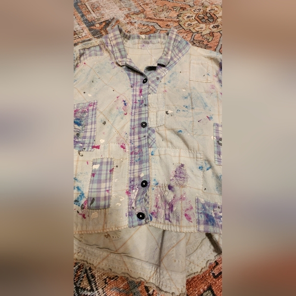 Magnolia Pearl Rainha Crop Patchwork Flannel Jacket - Picture 2 of 5